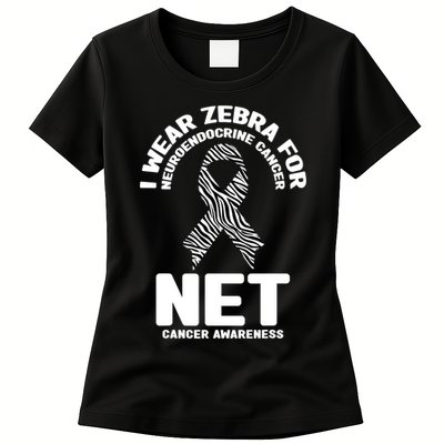 I Wear Zebra for Neuroendocrine Cancer Awareness NET Cancer Womens T-Shirt