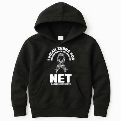 I Wear Zebra for Neuroendocrine Cancer Awareness NET Cancer Kids Hoodie