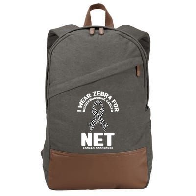 I Wear Zebra for Neuroendocrine Cancer Awareness NET Cancer Cotton Canvas Backpack
