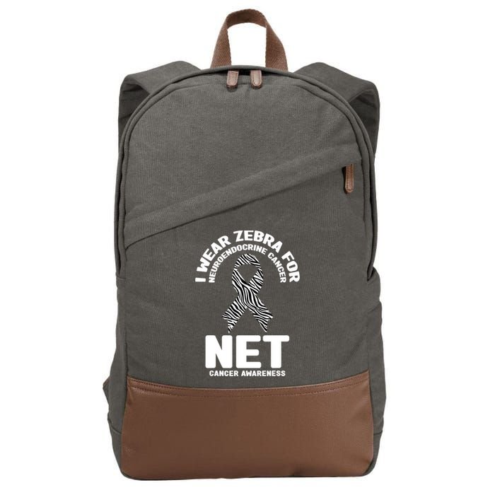 I Wear Zebra for Neuroendocrine Cancer Awareness NET Cancer Cotton Canvas Backpack