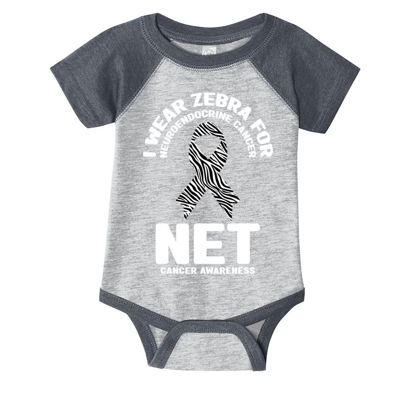 I Wear Zebra for Neuroendocrine Cancer Awareness NET Cancer Infant Baby Jersey Bodysuit