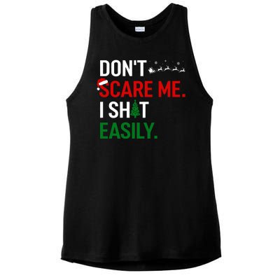 Inappropriate Xmas DonT Scare Me I Shit Easily Embarrassing Ladies PosiCharge Tri-Blend Wicking Tank