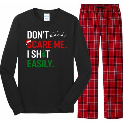 Inappropriate Xmas DonT Scare Me I Shit Easily Embarrassing Long Sleeve Pajama Set