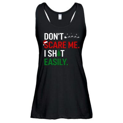 Inappropriate Xmas DonT Scare Me I Shit Easily Embarrassing Ladies Essential Flowy Tank