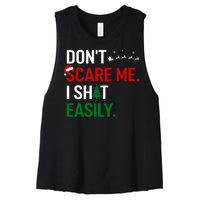 Inappropriate Xmas DonT Scare Me I Shit Easily Embarrassing Women's Racerback Cropped Tank