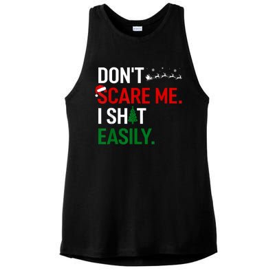 Inappropriate Xmas DonT Scare Me I Shit Easily Embarrassing Ladies PosiCharge Tri-Blend Wicking Tank