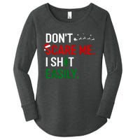 Inappropriate Xmas DonT Scare Me I Shit Easily Embarrassing Women's Perfect Tri Tunic Long Sleeve Shirt