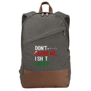 Inappropriate Xmas DonT Scare Me I Shit Easily Embarrassing Cotton Canvas Backpack