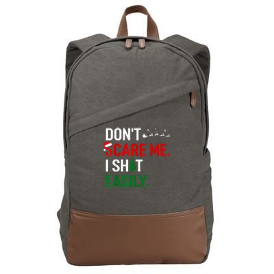 Inappropriate Xmas DonT Scare Me I Shit Easily Embarrassing Cotton Canvas Backpack