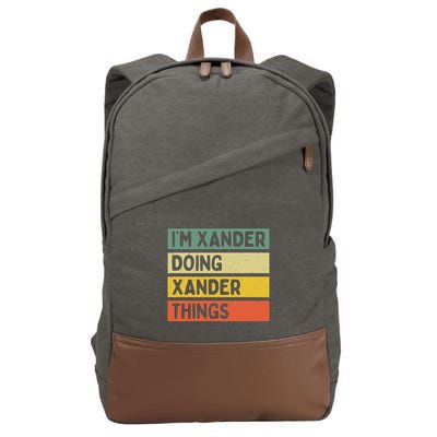 IM Xander Doing Xander Things Funny Personalized Quote Cotton Canvas Backpack