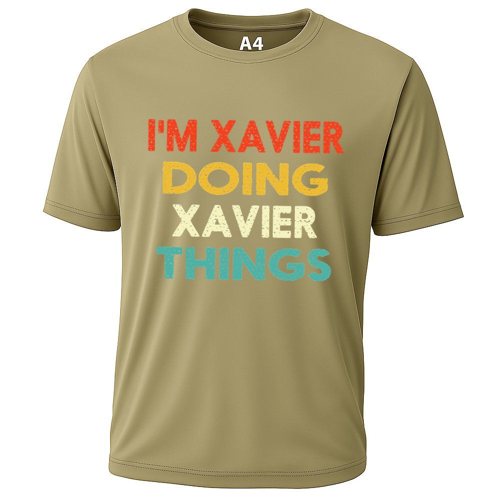 I'm Xavier Doing Xavier Things Funny Vintage Birthday Gift Cooling Performance Crew T-Shirt
