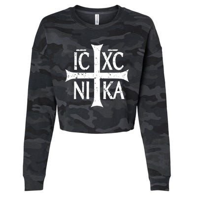 Ic Xc Nika Cross Christogram Orthodox Christian Cropped Pullover Crew