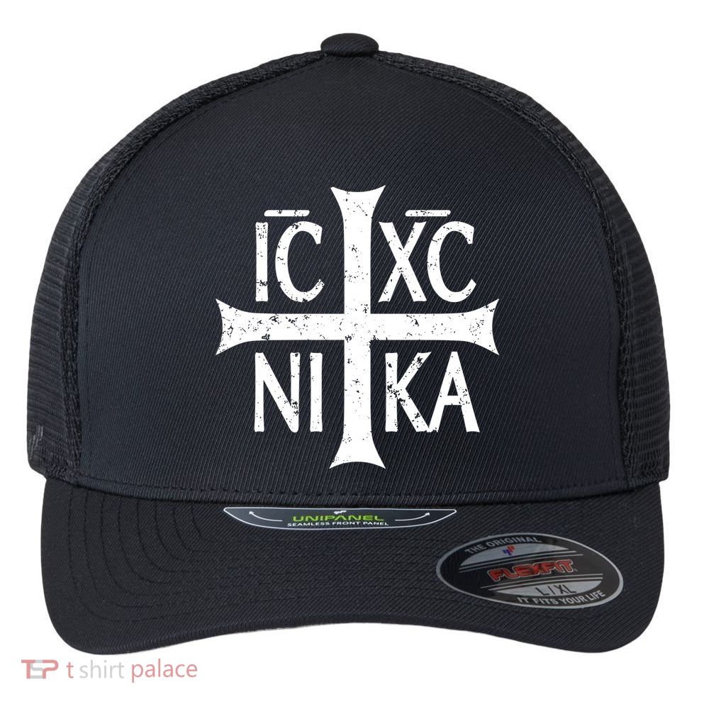 Ic Xc Nika Cross Christogram Orthodox Christian Flexfit Unipanel Trucker Cap