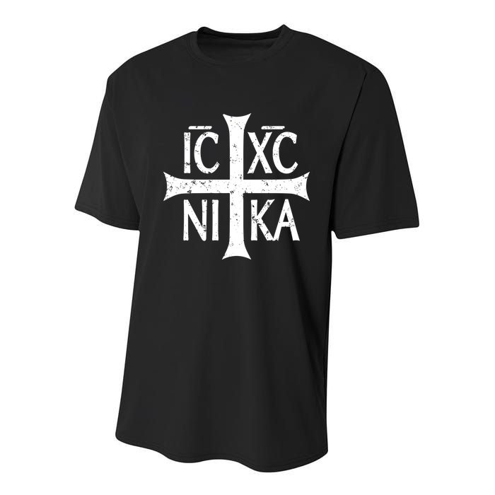 Ic Xc Nika Cross Christogram Orthodox Christian Youth Performance Sprint T-Shirt