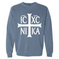 Ic Xc Nika Cross Christogram Orthodox Christian Garment-Dyed Sweatshirt