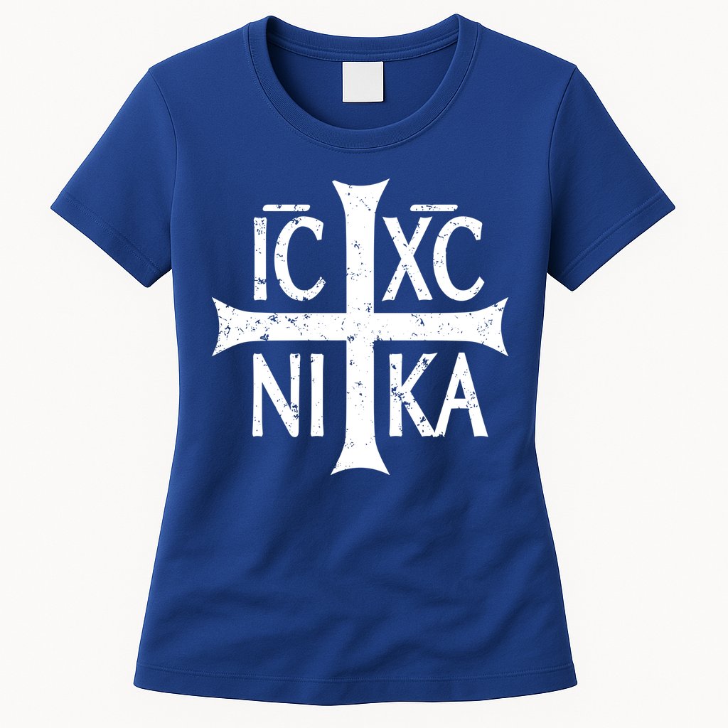 Ic Xc Nika Cross Christogram Orthodox Christian Womens T-Shirt