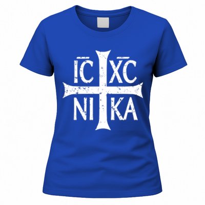 Ic Xc Nika Cross Christogram Orthodox Christian Women's T-Shirt