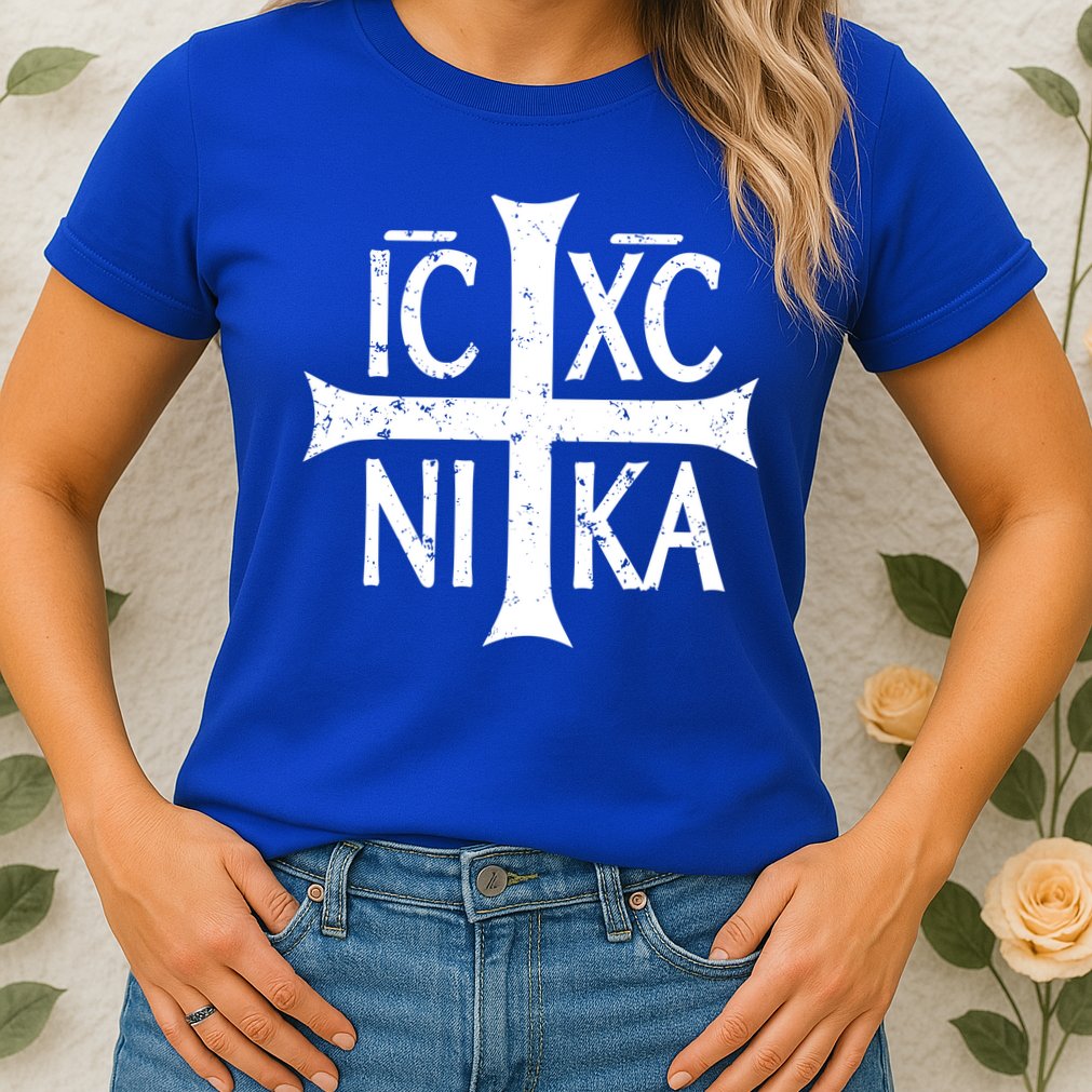 Ic Xc Nika Cross Christogram Orthodox Christian Womens T-Shirt