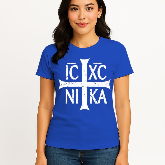 Ic Xc Nika Cross Christogram Orthodox Christian Womens T-Shirt