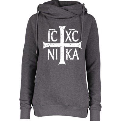 Ic Xc Nika Cross Christogram Orthodox Christian Womens Funnel Neck Pullover Hood