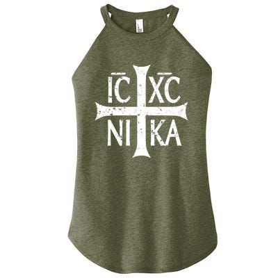 Ic Xc Nika Cross Christogram Orthodox Christian Women's Perfect Tri Rocker Tank