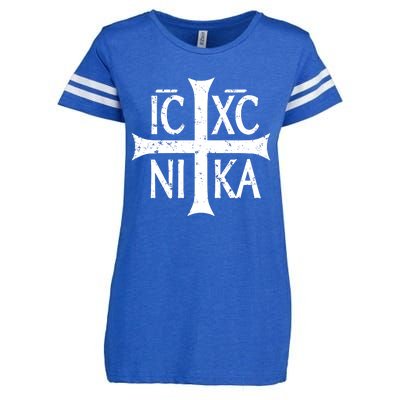 Ic Xc Nika Cross Christogram Orthodox Christian Enza Ladies Jersey Football T-Shirt