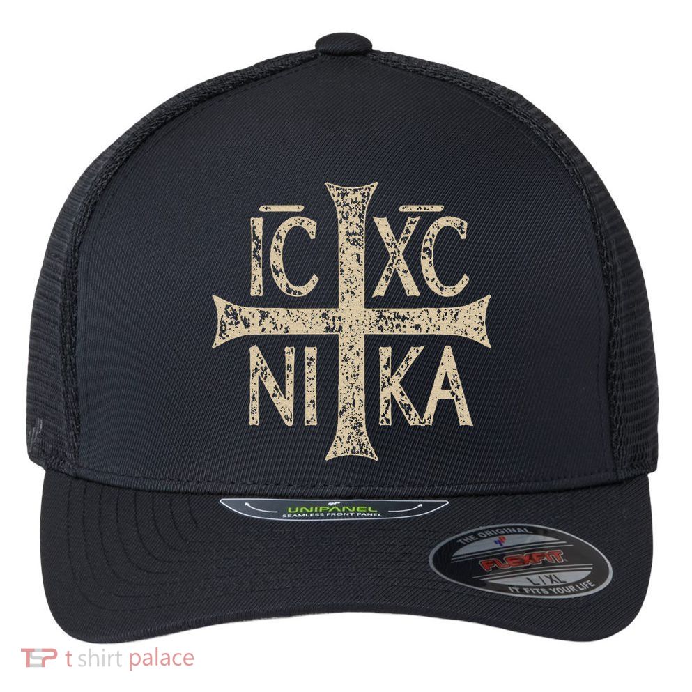 Ic Xc Nika Cross Christogram Orthodox Christian Flexfit Unipanel Trucker Cap