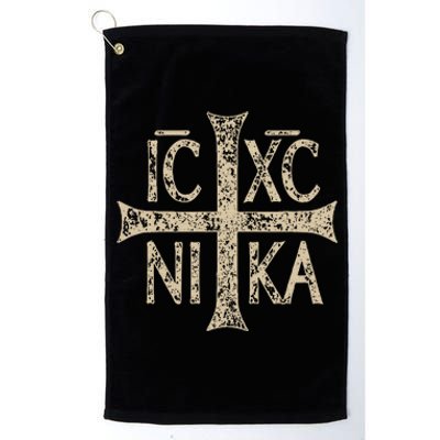 Ic Xc Nika Cross Christogram Orthodox Christian Platinum Collection Golf Towel