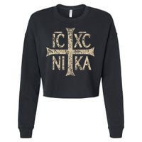 Ic Xc Nika Cross Christogram Orthodox Christian Cropped Pullover Crew