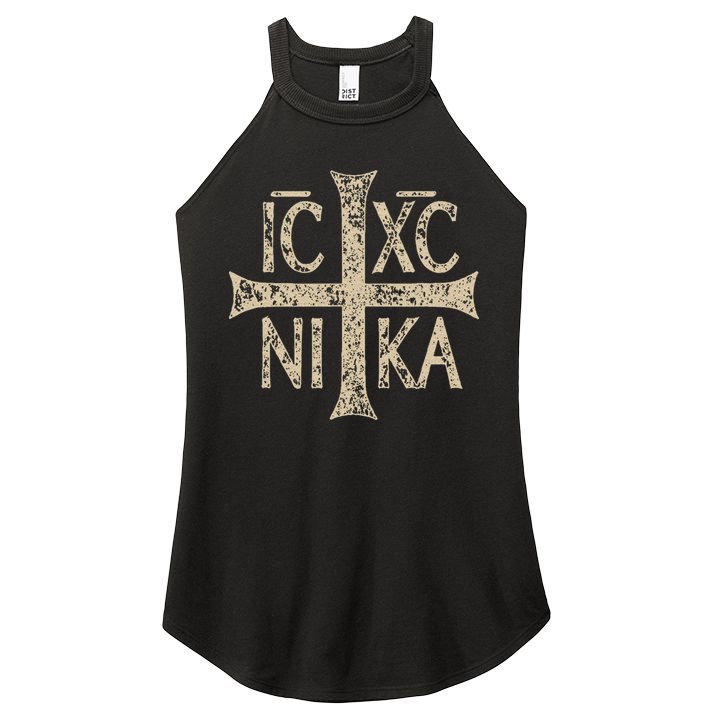 Ic Xc Nika Cross Christogram Orthodox Christian Women's Perfect Tri Rocker Tank