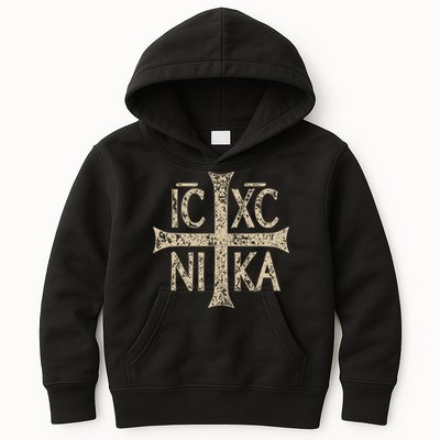 Ic Xc Nika Cross Christogram Orthodox Christian Kids Hoodie