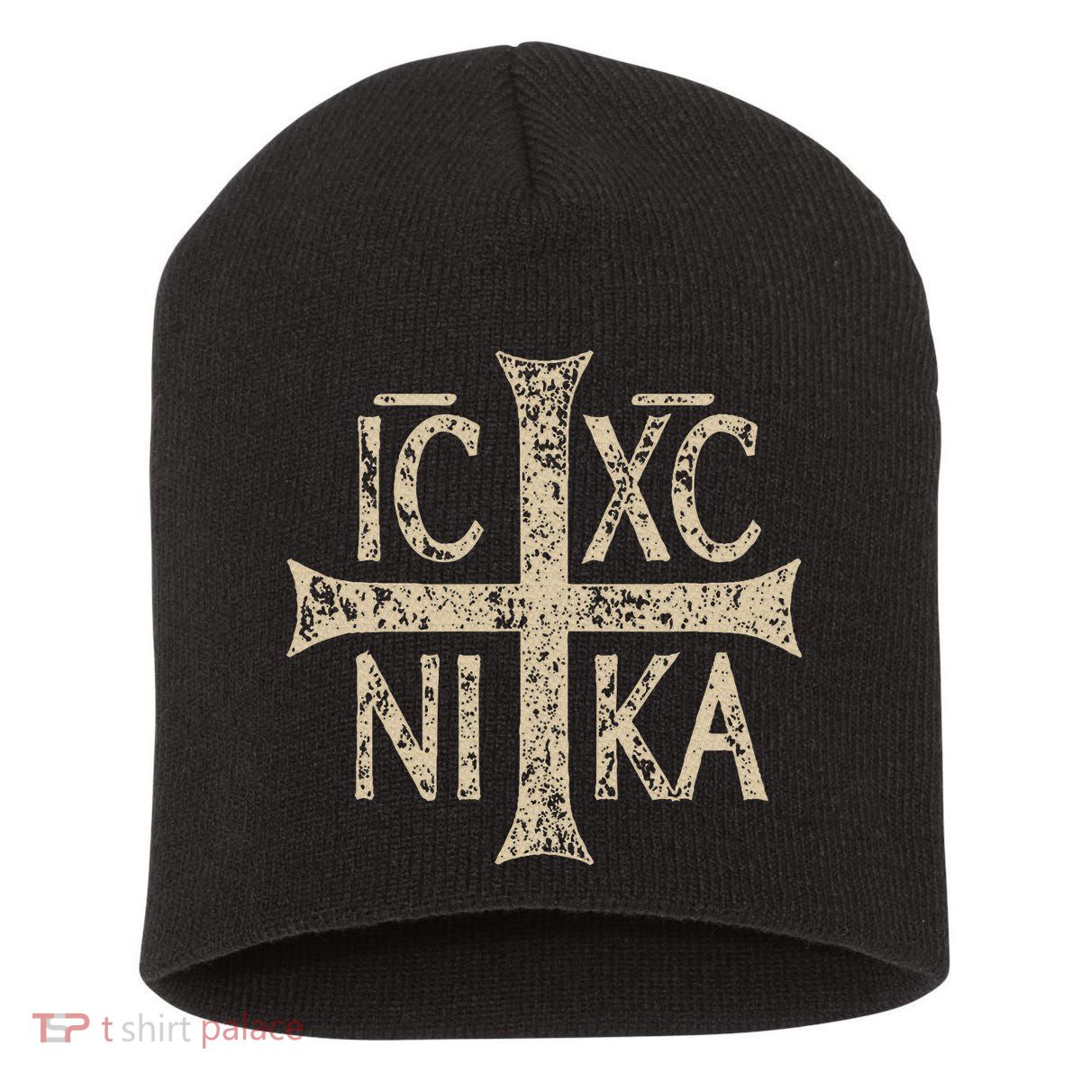 Ic Xc Nika Cross Christogram Orthodox Christian Short Acrylic Beanie