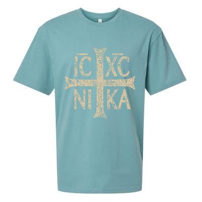 Ic Xc Nika Cross Christogram Orthodox Christian Sueded Cloud Jersey T-Shirt