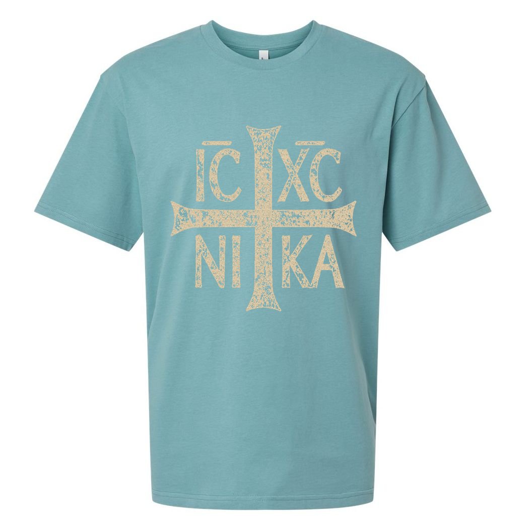 Ic Xc Nika Cross Christogram Orthodox Christian Sueded Cloud Jersey T-Shirt