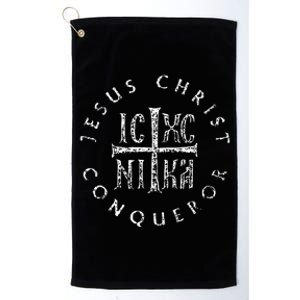 Ic Xc Nika Cross Christogram Orthodox Christian Platinum Collection Golf Towel