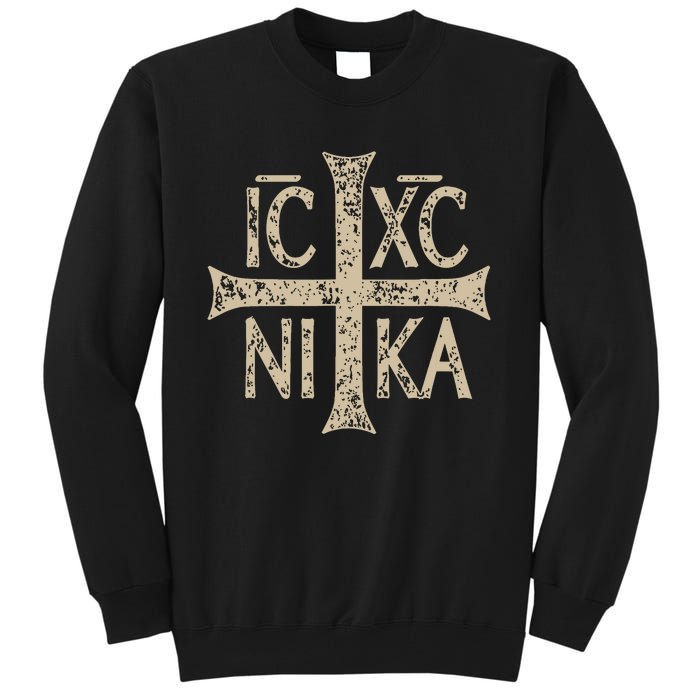 Ic Xc Nika Cross Christogram Orthodox Christian Tall Sweatshirt