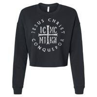 Ic Xc Nika Cross Christogram Orthodox Christian Cropped Pullover Crew