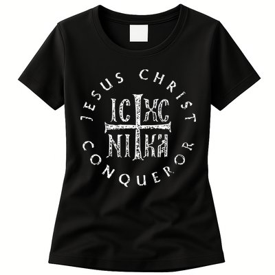 Ic Xc Nika Cross Christogram Orthodox Christian Womens T-Shirt