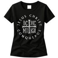 Ic Xc Nika Cross Christogram Orthodox Christian Womens T-Shirt