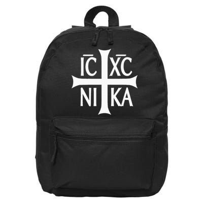 Ic Xc Nika Cross Eastern Christian Greek 16 in Basic Backpack