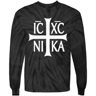 Ic Xc Nika Cross Eastern Christian Greek Tie-Dye Long Sleeve Shirt