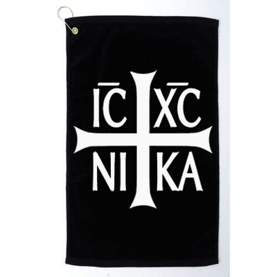 Ic Xc Nika Cross Eastern Christian Greek Platinum Collection Golf Towel