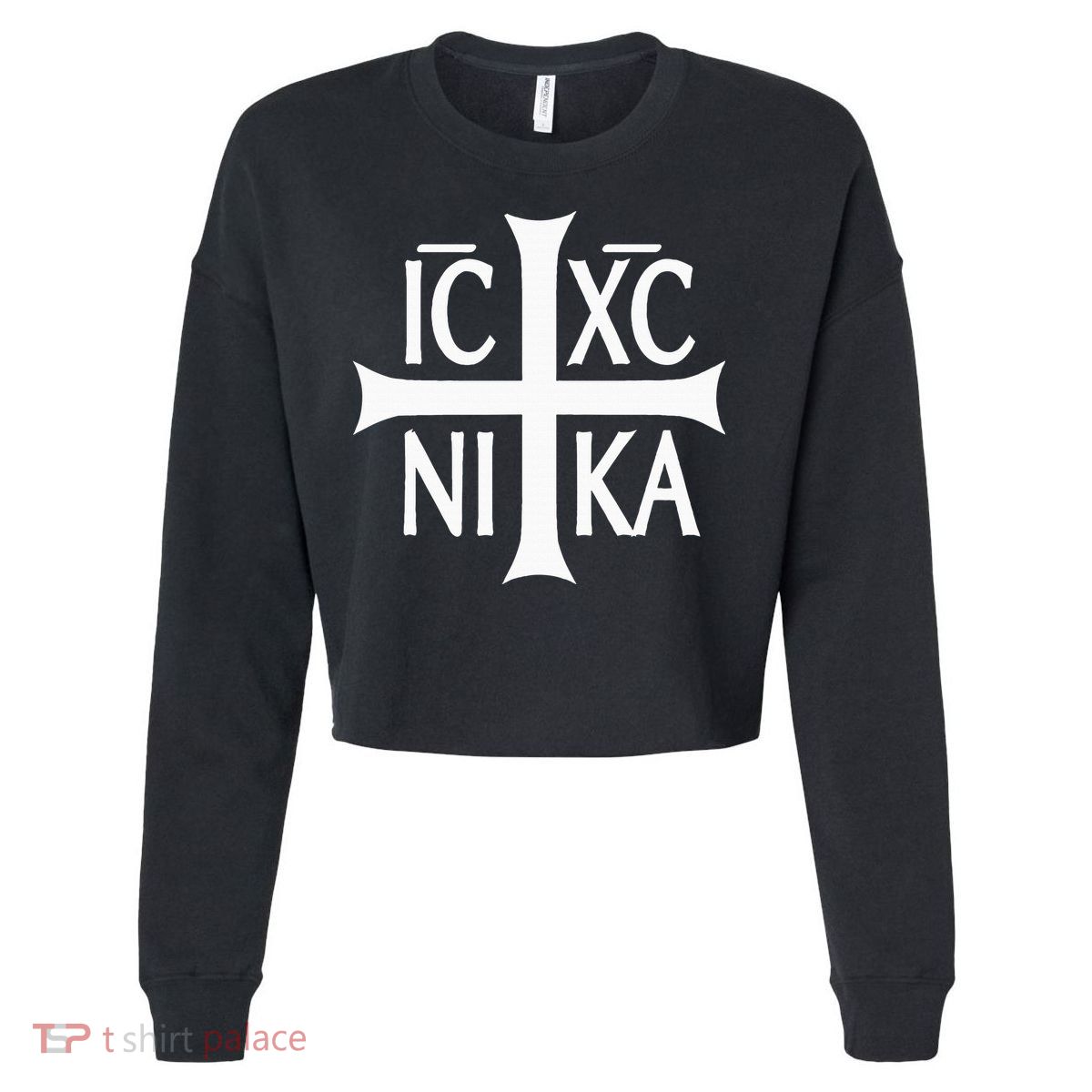 Ic Xc Nika Cross Eastern Christian Greek Cropped Pullover Crew
