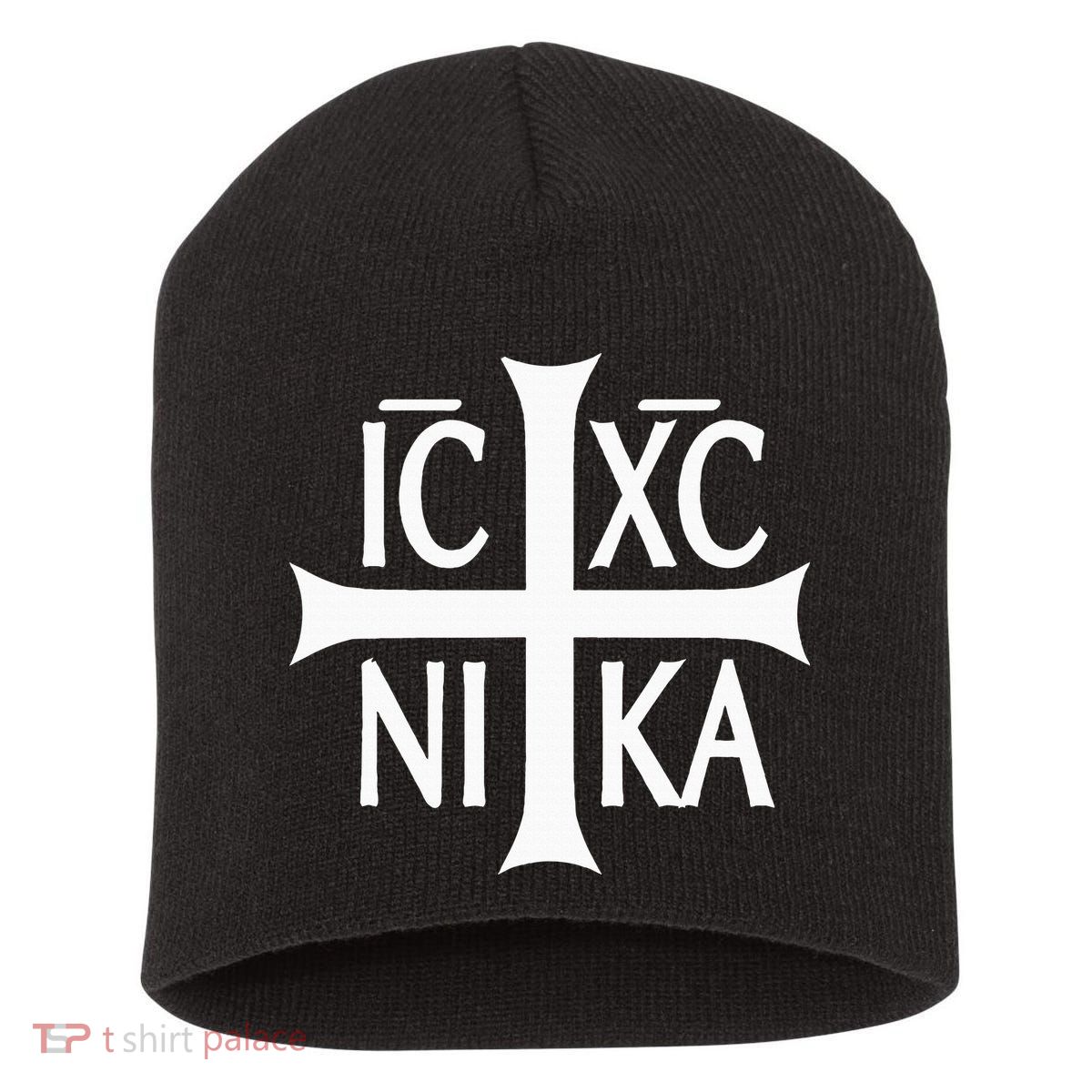 Ic Xc Nika Cross Eastern Christian Greek Short Acrylic Beanie