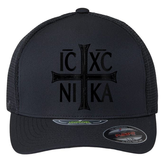 IC XC NIKA Cross Orthodox Eastern Christianity Christogram Flexfit Unipanel Trucker Cap