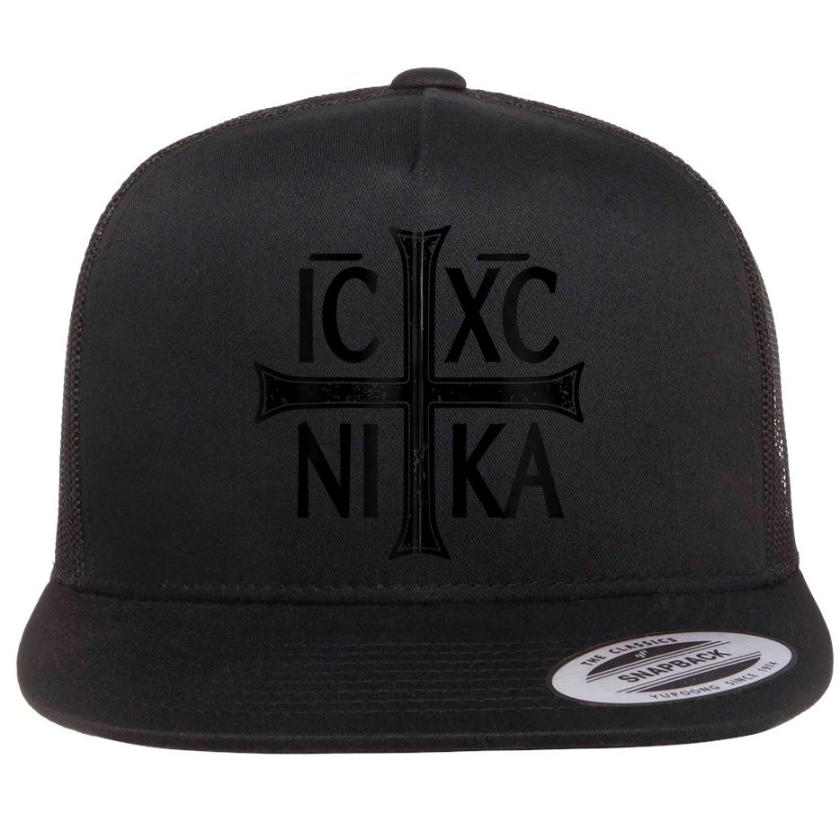 IC XC NIKA Cross Orthodox Eastern Christianity Christogram Flat Bill Trucker Hat