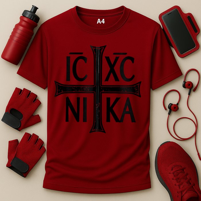 IC XC NIKA Cross Orthodox Eastern Christianity Christogram Cooling Performance Crew T-Shirt