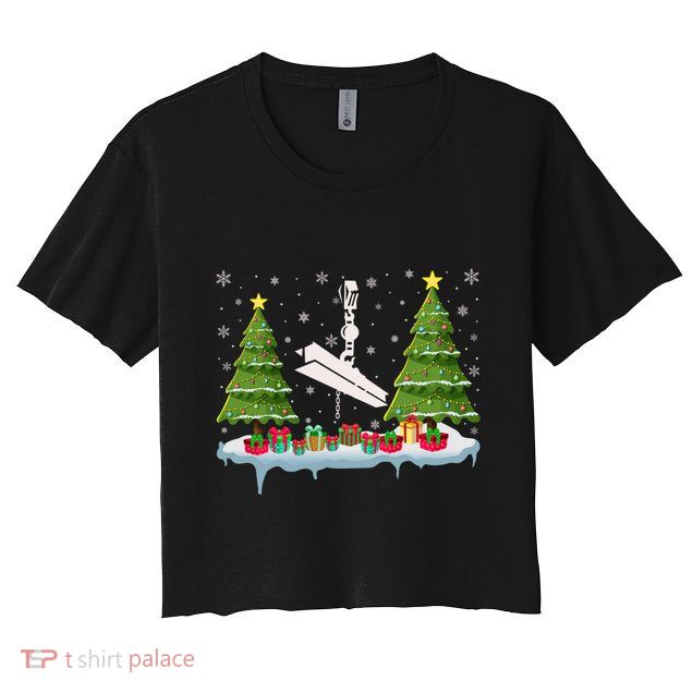 Ironworker Xmas Tree Lighting Ugly Christmas Gift Crop Top