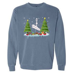 Ironworker Xmas Tree Lighting Ugly Christmas Gift Garment-Dyed Sweatshirt