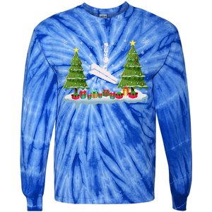 Ironworker Xmas Tree Lighting Ugly Christmas Gift Tie-Dye Long Sleeve Shirt